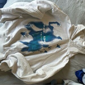 Graphic White and Blue Hoodie